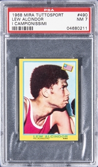 1968 Mira Tuttosport I Campionissimi #490 Lew Alcindor Rookie Card – PSA NM 7 – One of the Top-Four Finest Examples in the Industry!